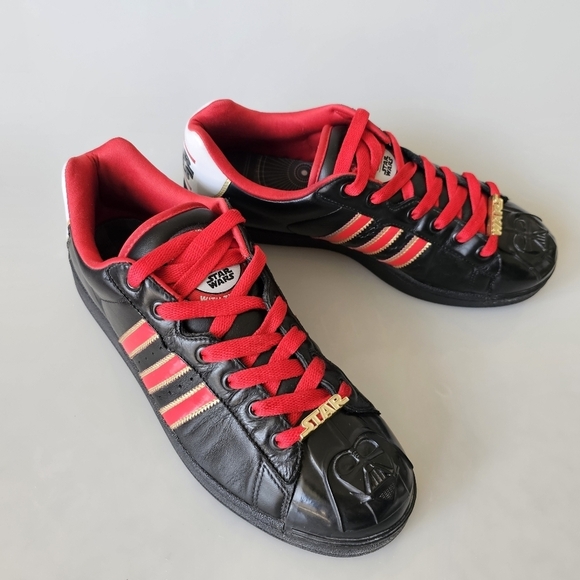 ADIDAS ORIGINALS Star Wars Darth Vader Black Red Ultrastar Superstar Shoes - Picture 10 of 14
